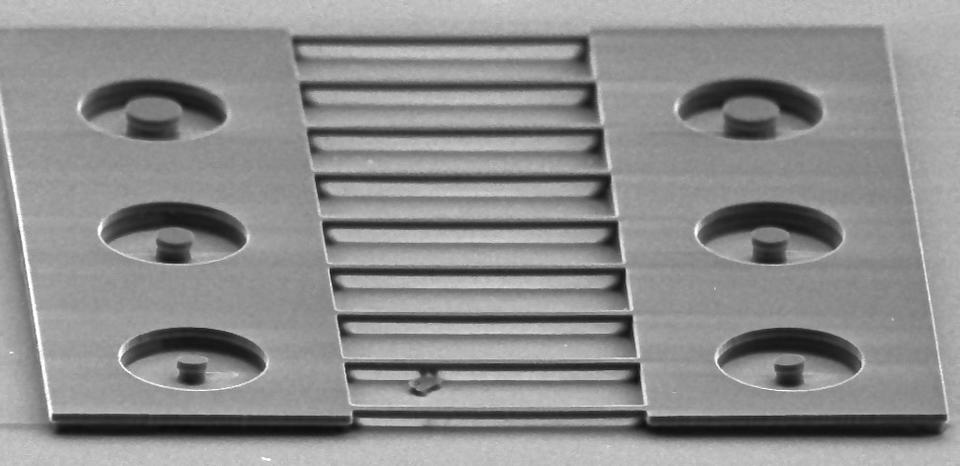 SEM of diamond nanobeam photonic crystal and microdisk cavities
